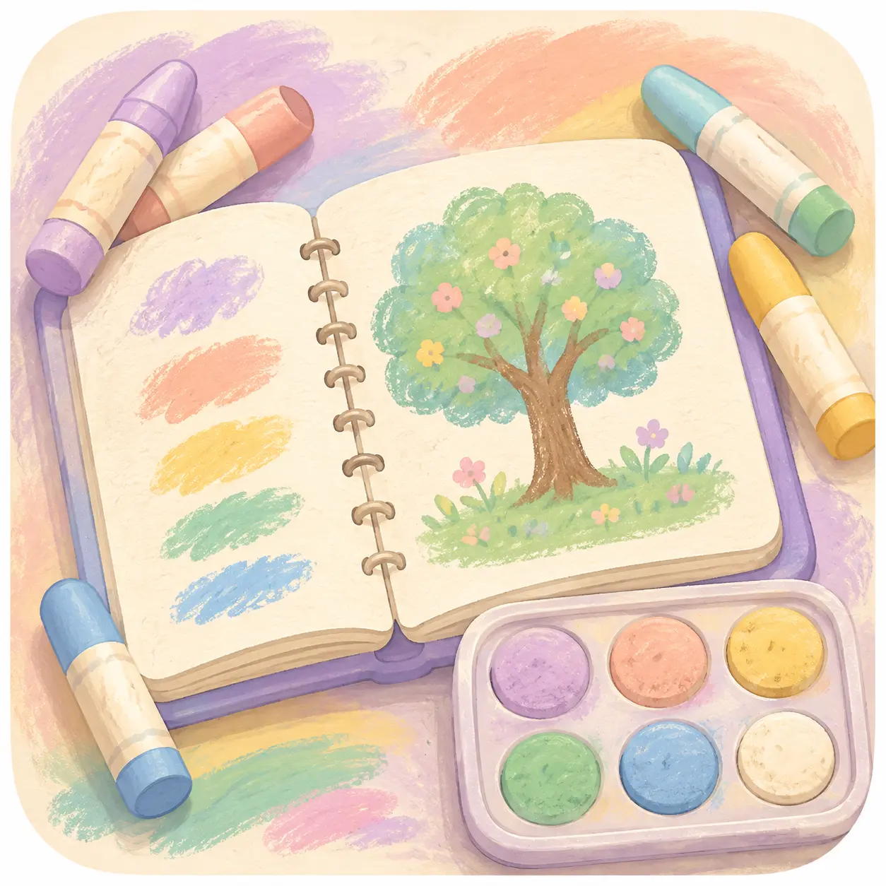 파스텔 그림 그리기 아이콘